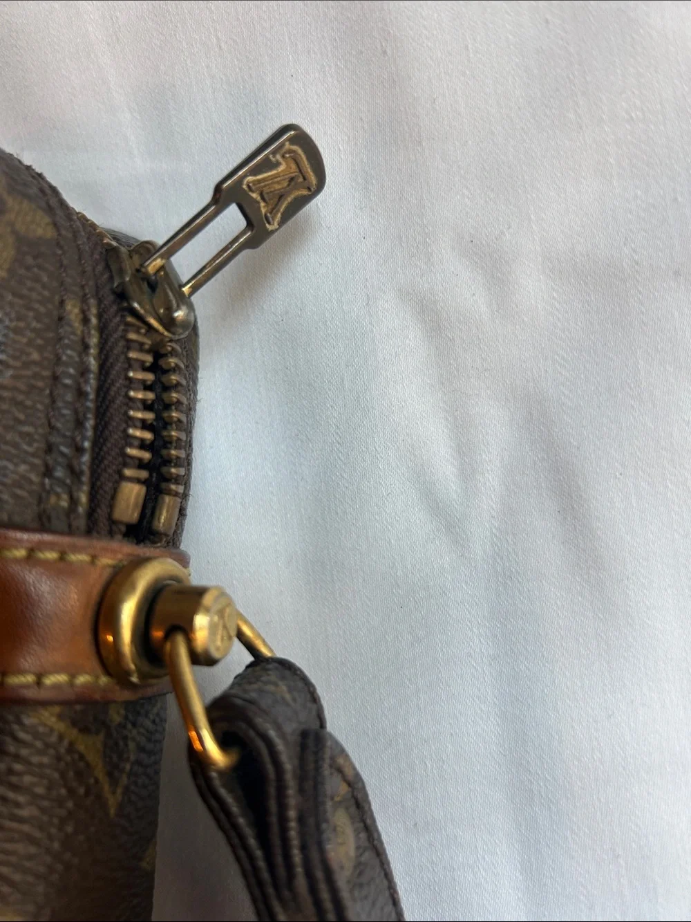 Louis Vuitton Monogram Wristlet in Brown and Tan